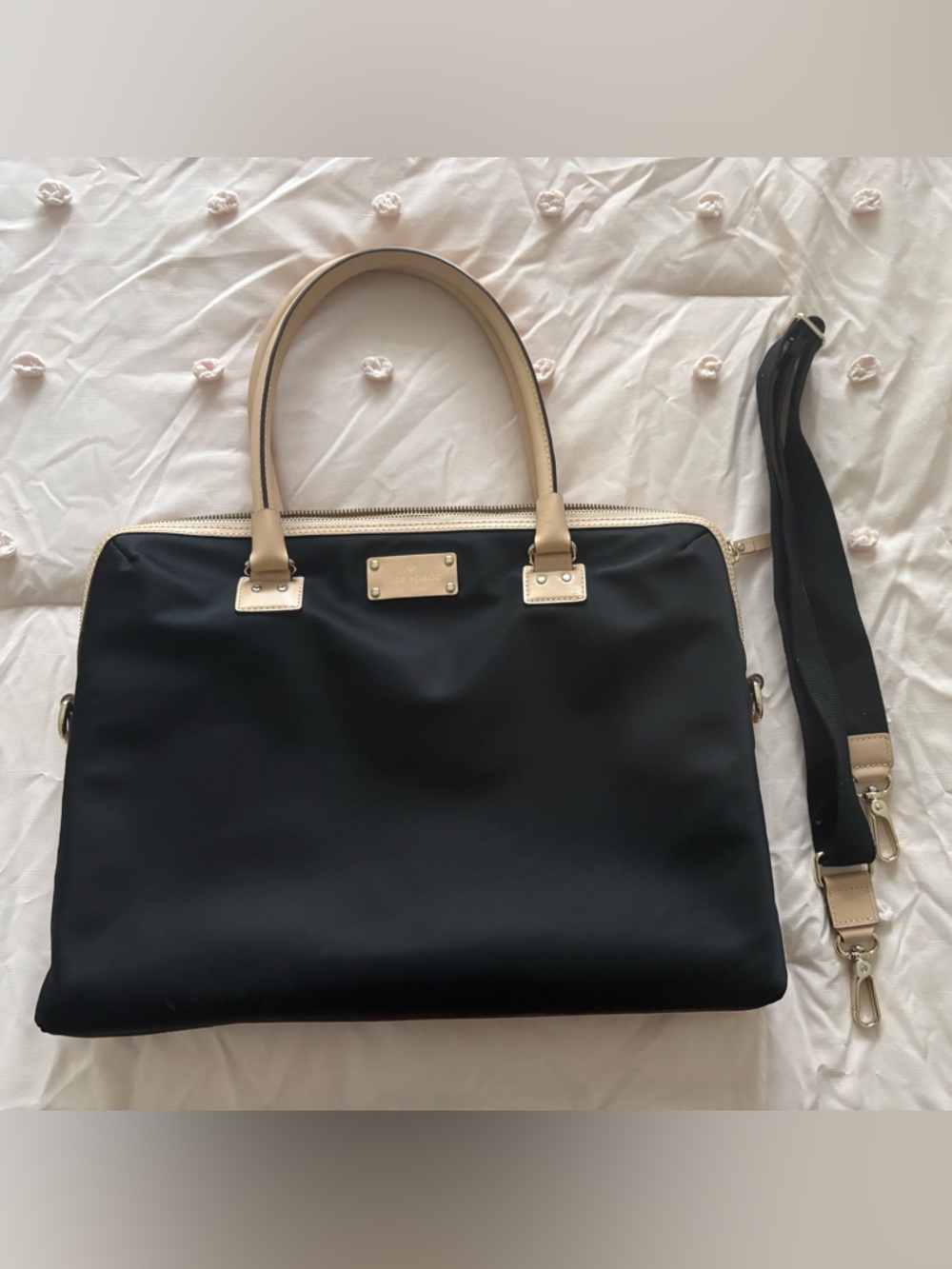Kate Spade Black Nylon Laptop Crossbody